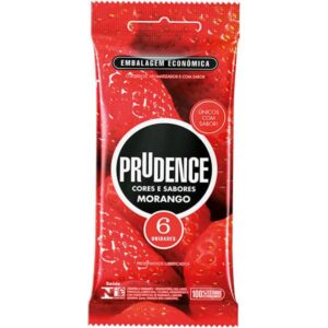 Preservativo Prudence Cor e Sabores Morango Com 6 Unidades