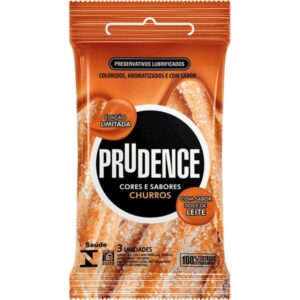 Preservativo Prudence Cor e Sabores Churros Com 3 Unidades