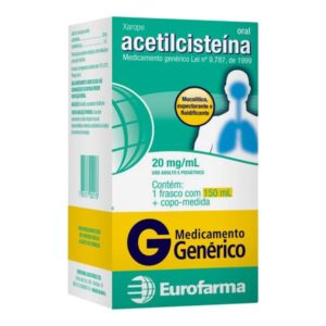 Acetilcisteína 20mg/ml Xarope Com 100ml Eurofarma Genéricos