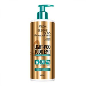 Shampoo Elseve 3em1 Light Poo Óleo Extraordinário Com 400ml