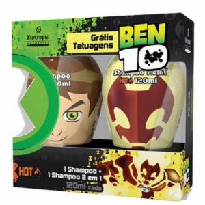 Kit Ben10 Com Shampoo 120ml + Shampoo 2 em 1 Com 120ml