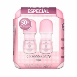 Kit Desodorante Rollon Giovanna Baby Classic Com 50ml Com 2 Unidades