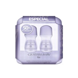 Kit Desodorante Rollon Giovanna Baby Lilac Com 2 Unidades 50ml