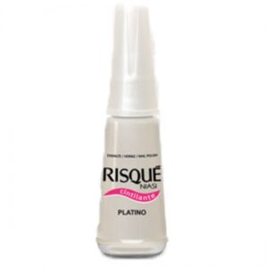 Esmalte Risqué Branco Cintilante Platino Com 8ml