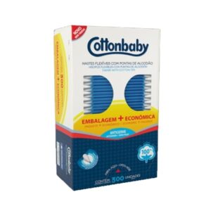Hastes Flexíveis Cottonbaby Com 300 Unidades
