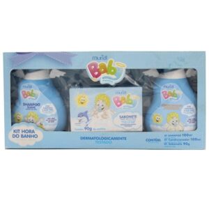 15361837163-7896279113519.jpg Kit Muriel Baby Hora do Banho Menino Azul Shampoo 100ml + Condicionador 100ml + Sabonete 90g