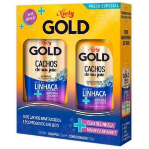 15361837182-7896000724595.jpg Kit Niely Gold Cachos Shampoo 300ml + Condicionador 200ml