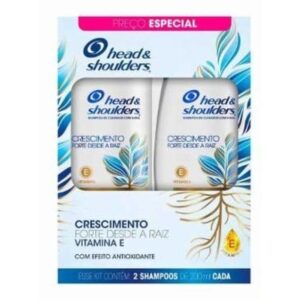Kit Shampoo Head e Shoulders Força Desde a Raiz Com 200ml Com 2 Unidades