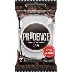 Preservativo Prudence Cor e Sabores Café Com 3 Unidades