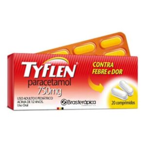 Tyflen Paracetamol 750mg Com 20 Comprimidos Brasterapica
