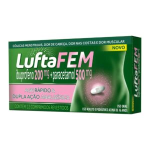 LuftaFem 200mg + 500mg Com 12 Comprimidos Reckitt Benckiser