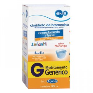 Cloridrato de Bromexina 0,8mg/ml Xarope Com 120ml Ems Genéricos