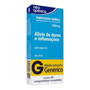 Naproxeno Sódico 550mg Com 20 Comprimidos Neo Quimica Genéricos