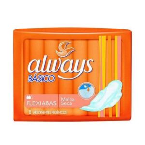 Absorvente Always Basico Seca Com Abas Com 8 Unidades