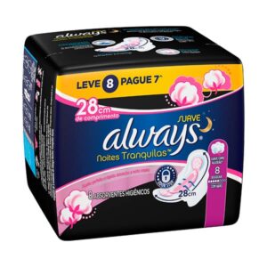 Absorvente Always Noite Suave Com Abas Leve 8 Pague 7 Unidades