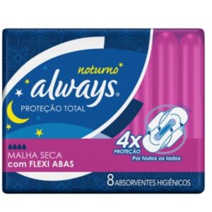 Absorvente Always Noites Tranquilas Com Abas Com 8 Unidades