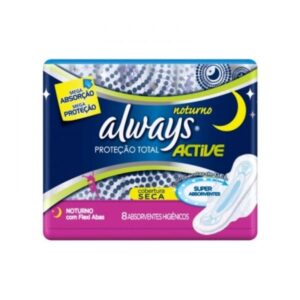 Absorvente Always Noites Tranquilas Seca Com Abas Com 8 Unidades