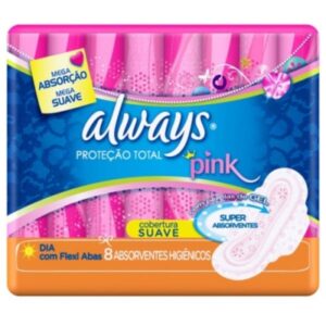 Absorvente Always Proteção Total Suave Dia Com Abas Com 8 Unidades