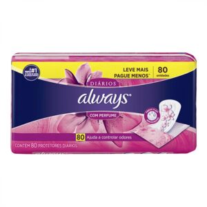 Absorvente Always Protetor Diario Com Perfumes Com 80 Unidades