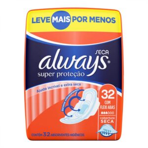 Absorvente Always Seca Com Abas Com 32 Unidades