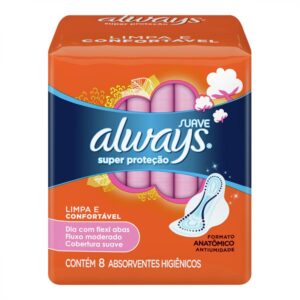 Absorvente Always Suave Com Abas Com 8 Unidades