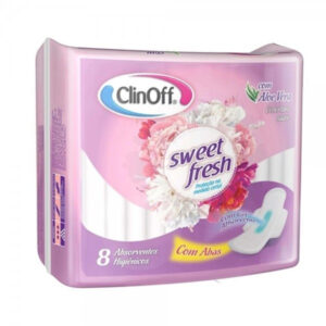 Absorvente Clinoff Sweet Fresh Suave Com Abas Com 8 Unidades