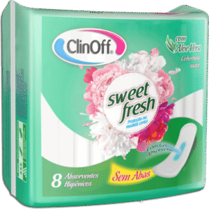 Absorvente Clinoff Sweet Fresh Suave Sem Abas Com 8 Unidades