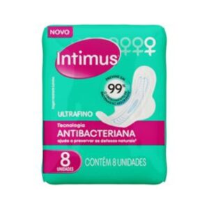 Absorvente Intimus Ultrafino Antibacteriano Com Abas Com 8 Unidades