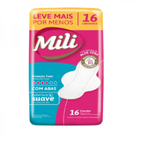 Absorvente Mili Proteção Total Suave Com Abas Com 16 Unidades