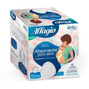 Absorvente Para Seios Affagio Suave Anatômico Com 12 Unidades
