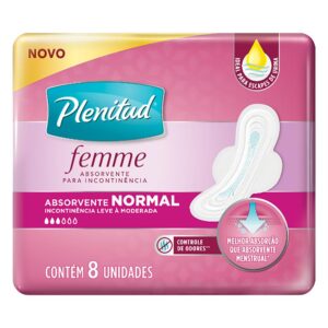 Absorvente Plenitud Femme Normal Com Abas Com 8 Unidades