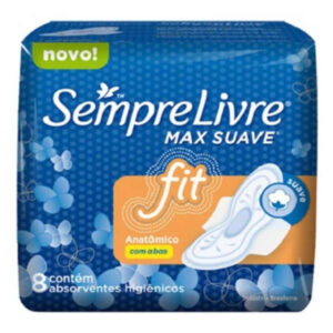 Absorvente Sempre Livre Adapt Plus Seca Com Abas Com 8 Unidades