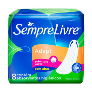 Absorvente Sempre Livre Adapt Suave Com Abas Com 8 Unidades