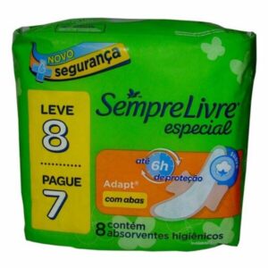 Absorvente Sempre Livre Adapt Suave Com Abas Leve 8 Pague 7 Unidades