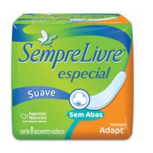 Absorvente Sempre Livre Adapt Suave Sem Abas Com 8 Unidades