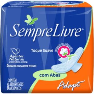 Absorvente Sempre Livre Adapt Ultra Suave Com Abas Com 8 Unidades