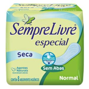 Absorvente Sempre Livre Especial Seca Com Abas Com 8 Unidades