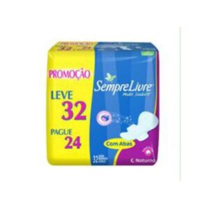 Absorvente Sempre Livre Max Suave Adapt Noturno Com Abas Com 32 Unidades