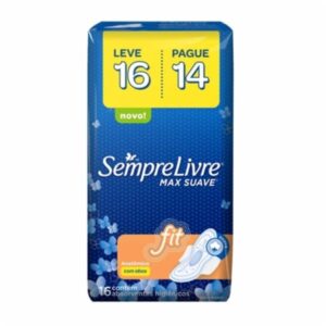Absorvente Sempre Livre Max Suave Fit Anatomico Com Abas Leve 16 Pague 14 Unidades