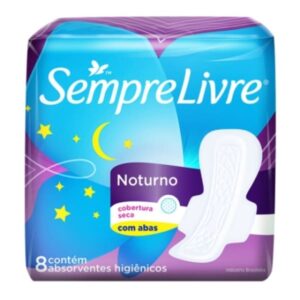 Absorvente Sempre Livre Noturno Seca Com Abas Com 8 Unidades