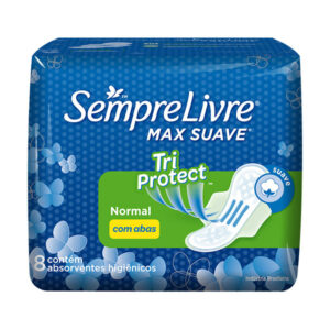 Absorvente Sempre Livre Suave Com Abas Com 8 Unidades