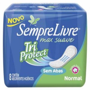Absorvente Sempre Livre Tri Protect Suave Sem Abas Com 8 Unidades