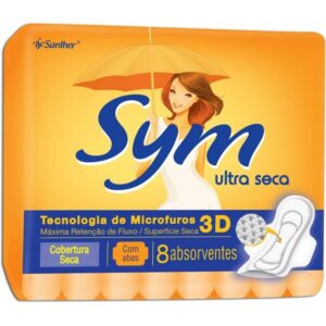 Absorvente Sym Total Protect Suave Com Abas Com 8 Unidades