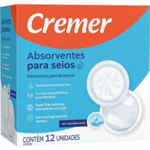 Absorventes para Seios Cremer Com 12 Unidades