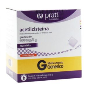 Acetilcisteina Granulado 600mg Com 16 Envelopes de 5g Cada Prati Donaduzzi