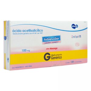 Acido Acetilsalicilico 100mg Com 100 Comprimidos Ems Genéricos