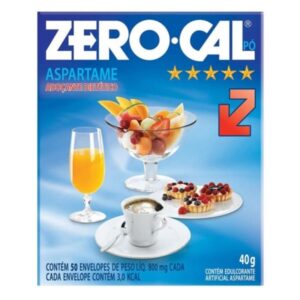 Adoçante em Pó Zero Cal Aspartame Com 40g Com 50 Envelopes