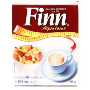 15363709509-7898928577628.jpg Adoçante Finn Aspartame em Pó Com 50 Envelopes de 8g Cada