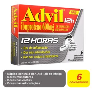 Advil 600mg 12 Horas Com 6 Comprimidos Glaxosmithkline