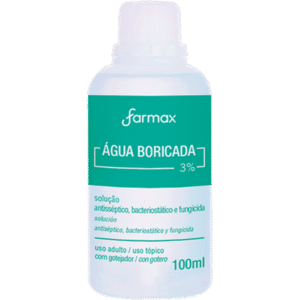 Agua Boricada 3% Com 100ml Farmax